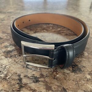 Lejon Men's Black Glove Leather Dress Belt 38 Workwear Classic Preppy USA